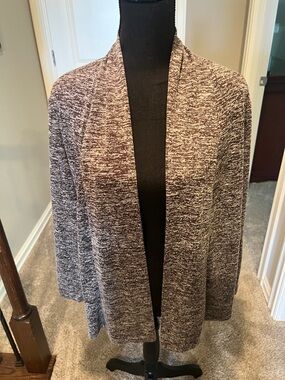 Linksys Marled Brown and Cream Open-Front Women's Cardigan